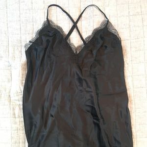 Victoria’s Secret Black Satin Babydoll - NWT